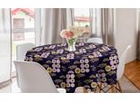 Abakuhaus Tovaglia Rotonda Asiatica, Stile Giapponese Nuvole Onde, Tovaglia Circolare Per Sala Da Pranzo Cucina Decorazione, 150 Cm, Indaco E Multicolore