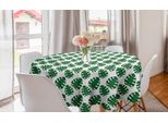 Abakuhaus Tovaglia Rotonda Philodendron, Jungle Leaves, Tovaglia Circolare Per Sala Da Pranzo, Decorazione Per Cucina, 150 Cm, Verde E Bianco