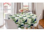 Abakuhaus Tovaglia Rotonda Con Pavoni, Bouquet E Monstera, Tovaglia Circolare Per Decorare La Sala Da Pranzo E La Cucina, 150 Cm, Verde Chiaro Multicolore
