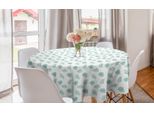 Abakuhaus Tovaglia Rotonda Philodendron, Arte Monocromatica Jungle, Tovaglia Circolare Per Sala Da Pranzo, Decorazione Cucina, 150 Cm, Seafoam E Bianco