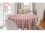 Abakuhaus Tovaglia Rotonda Astratta, Motivi Ornamentali Culturali, Tovaglia Circolare Per Sala Da Pranzo E Cucina, 150 Cm, Salmone Multicolore