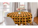 Abakuhaus Tovaglia Rotonda Arancione, Tonalità Mandarino Arte Agrumata, Tovaglia Circolare Per Sala Da Pranzo Decorazione Cucina, 150 Cm, Grigio Antracite Arancione