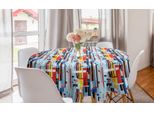 Abakuhaus Tovaglia Rotonda Moderna, Strisce Digitali Colorate, Tovaglia Circolare Per Sala Da Pranzo, Decorazione Cucina, 150 Cm, Multicolore