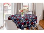 Abakuhaus Tovaglia Rotonda Jacobean, Romantico Motivo Floreale Botany Roses, Tovaglia Circolare Per Sala Da Pranzo E Cucina, 150 Cm, Indaco E Multicolore
