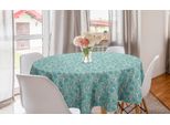 Abakuhaus Tovaglia Rotonda Color Verde Acqua, Romantico Motivo In Pizzo, Tovaglia Circolare Per Sala Da Pranzo, Decorazione Per Cucina, 150 Cm, Beige Verde Acqua