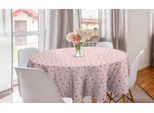 Abakuhaus Tovaglia Rotonda Libelle, Motivo Primaverile Pastello, Tovaglia Circolare Per Sala Da Pranzo, Decorazione Cucina, 150 Cm, Rosa Cipria E Multicolore
