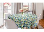 Abakuhaus Tovaglia Rotonda A Mosaico, Forma Geometrica A Zig-Zag, Tovaglia Circolare Per Sala Da Pranzo, Decorazione Cucina, 150 Cm, Multicolore