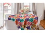 Abakuhaus Tovaglia Rotonda Monstera, Foglie Hawaiane Colorate, Tovaglia Circolare Per Sala Da Pranzo, Decorazione Cucina, 150 Cm, Multicolore