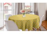 Abakuhaus Tovaglia Rotonda Dai Colori Tenui, Simplistic Dots, Tovaglia Circolare Per Sala Da Pranzo, Decorazione Per Cucina, 150 Cm, Verde Mandorla Senape