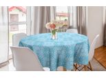 Abakuhaus Tovaglia Rotonda A Mosaico, Motivo Retrò Antico, Tovaglia Circolare Per Sala Da Pranzo, Decorazione Per Cucina, 150 Cm, Azzurro Pallido