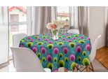 Abakuhaus Tovaglia Rotonda Colorata, Forme Ovali Concentriche, Tovaglia Circolare Per Sala Da Pranzo, Decorazione Cucina, 150 Cm, Multicolore