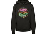 Mr. Tee Kids Save And Love Felpa Con Cappuccio Nero - 110/116