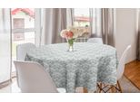 Abakuhaus Tovaglia Rotonda Astratta, Motivi Damascati A Candela, Tovaglia Circolare Per Sala Da Pranzo, Decorazione Cucina, 150 Cm, Bianco Salvia Chiaro Verde