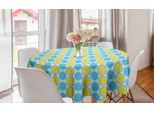 Abakuhaus Tovaglia Geometrica Rotonda, Motivo Moderno A Forma Di Disco, Tovaglia Circolare Per Sala Da Pranzo E Decorazione Della Cucina, 150 Cm, Azzurro Cielo E Verde Lime