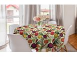 Abakuhaus Tovaglia Rotonda Con Motivi Vegetali, Prodotti Biologici, Tovaglia Rotonda Per Sala Da Pranzo E Cucina, 150 Cm, Multicolore
