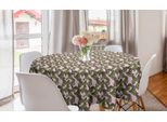Abakuhaus Tovaglia Rotonda Naturale E Artistica, Disegnata A Mano Con Foglie Verdi, Tovaglia Circolare Per Decorare La Sala Da Pranzo E La Cucina, 150 Cm, Multicolore