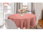 Abakuhaus Tovaglia Rotonda Astratta, Motivo A Pois Bicolore, Tovaglia Circolare Per Sala Da Pranzo, Decorazione Per Cucina, 150 Cm, Corallo Multicolore