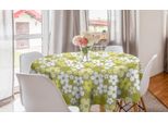 Abakuhaus Grigio Giallo Tovaglia Rotonda, Motivo Floreale Astratto, Tovaglia Circolare Per Sala Da Pranzo, Decorazione Cucina, 150 Cm, Giallo Pastello Kaki