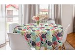 Abakuhaus Tovaglia Rotonda Tropicale, Foglie Colorate Cartoon, Tovaglia Circolare Per Sala Da Pranzo, Decorazione Cucina, 150 Cm, Multicolore