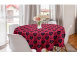 Abakuhaus Romantica Tovaglia Rotonda, Cuori Dipinti A Mano, Tovaglia Circolare Per Decorare La Sala Da Pranzo E La Cucina, 150 Cm, Multicolore