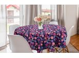 Abakuhaus Tovaglia Rotonda Botanica, Vari Fiori Astratti, Tovaglia Circolare Per Sala Da Pranzo, Decorazione Cucina, 150 Cm, Multicolore