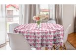 Abakuhaus Tovaglia Rotonda Per San Valentino, Cuori A Pois, Tovaglia Circolare Per Decorare La Sala Da Pranzo E La Cucina, 150 Cm, Rosa Rubino