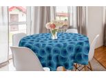 Abakuhaus Tovaglia Rotonda Astratta, Stile Retrò Tonalità Acquatiche, Tovaglia Circolare Per Sala Da Pranzo Decorazione Cucina, 150 Cm, Multicolore