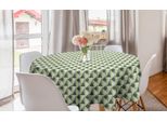Abakuhaus Tovaglia Geometrica Rotonda, Triangoli E Quadrati, Tovaglia Circolare Per Sala Da Pranzo, Decorazione Cucina, 150 Cm, Verde Chiaro Verde Reseda