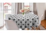 Abakuhaus Tovaglia Rotonda Con Motivi Floreali, Motivi Floreali A Griglia, Tovaglia Circolare Per Sala Da Pranzo, Decorazione Per Cucina, 150 Cm, Grigio Antracite
