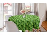 Abakuhaus Tovaglia Rotonda Botanica, Foglie Che Volteggiano, Tovaglia Circolare Per Sala Da Pranzo, Decorazione Per Cucina, 150 Cm, Verde Lime, Verde Cacciatore