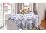 Abakuhaus Tovaglia Rotonda Orientale, Mandala Floreale Con Cuori, Tovaglia Circolare Per Sala Da Pranzo, Decorazione Per Cucina, 150 Cm, Lavanda Scura E Bianco