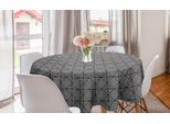 Abakuhaus Tovaglia Geometrica Rotonda, Quadrati A Strisce Intrecciati, Tovaglia Circolare Per Sala Da Pranzo, Decorazione Cucina, 150 Cm, Grigio Antracite Bianco