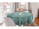 Abakuhaus Tovaglia Rotonda Barocca, Motivi Orientali Sinuosi, Tovaglia Circolare Per Sala Da Pranzo E Decorazione Della Cucina, 150 Cm, Beige Verde Acqua E Guscio D'uovo