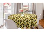 Abakuhaus Entomologia Tovaglia Rotonda, Farfalle Dettagliate, Tovaglia Circolare Per Sala Da Pranzo, Decorazione Cucina, 150 Cm, Giallo Pastello Multicolore