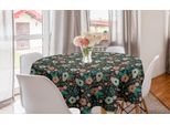 Abakuhaus Tovaglia Rotonda Con Motivi Floreali, Motivi Floreali Folcloristici, Tovaglia Rotonda Per Sala Da Pranzo, Decorazione Per Cucina, 150 Cm, Multicolore