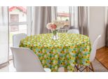 Abakuhaus Tovaglia Rotonda Estiva, Girasoli E Ananas, Tovaglia Circolare Per Sala Da Pranzo, Decorazione Per Cucina, 150 Cm, Multicolore