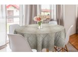 Abakuhaus Tovaglia Rotonda Barocca, Damasco Con Motivi Reali, Tovaglia Circolare Per Sala Da Pranzo, Decorazione Cucina, 150 Cm, Color Guscio D'uovo