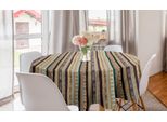 Abakuhaus Tovaglia Rotonda Etnica, Motivi E Ornamenti Folk, Tovaglia Circolare Per Sala Da Pranzo E Cucina, 150 Cm, Multicolore