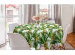 Abakuhaus Tovaglia Rotonda Esotica, Foglie Tropicali Della Foresta Pluviale, Tovaglia Circolare Per Sala Da Pranzo, Decorazione Per Cucina, 150 Cm, Giallo Terra E Verde Felce