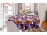Abakuhaus Tovaglia Rotonda Con Motivi Floreali, Petali In Pizzo, Tovaglia Circolare Per Sala Da Pranzo E Cucina, 150 Cm, Color Calendula