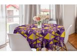 Abakuhaus Tovaglia Geometrica Rotonda, Divertente Memphis, Tovaglia Circolare Per Sala Da Pranzo, Decorazione Cucina, 150 Cm, Giallo Viola