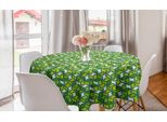 Abakuhaus Tovaglia Rotonda Astratta, Formazione Geometrica Moderna, Tovaglia Circolare Per Sala Da Pranzo, Decorazione Cucina, 150 Cm, Fern Green Lime Green