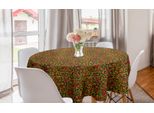 Abakuhaus Tovaglia Rotonda Con Motivi Floreali, Spring Season Flourishes, Tovaglia Circolare Per Sala Da Pranzo E Cucina, 150 Cm, Verde Scuro E Rosa Scuro