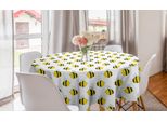 Abakuhaus Tovaglia Rotonda Honey Bee, Insetti Volanti Grafici, Tovaglia Circolare Per Sala Da Pranzo, Decorazione Cucina, 150 Cm, Giallo Coke Grigio