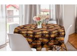 Abakuhaus Tovaglia Rotonda Esotica, Tonalità Terra Foglie Estive, Tovaglia Circolare Per Sala Da Pranzo Decorazione Cucina, 150 Cm, Marrone Chiaro Arancione Marrone