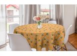 Abakuhaus Tovaglia Rotonda Honey Bee, Forme Di Mosche E Esagoni, Tovaglia Circolare Per Sala Da Pranzo, Decorazione Cucina, 150 Cm, Arancione Senape