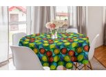 Abakuhaus Tovaglia Rotonda Astratta, Arte Batik Con Rose E Fiori, Tovaglia Circolare Per Decorare La Sala Da Pranzo E La Cucina, 150 Cm, Multicolore