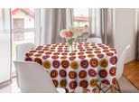 Abakuhaus Tovaglia Rotonda Con Motivo Girasole, Fiori Colorati Ritmici, Tovaglia Circolare Per Sala Da Pranzo, Decorazione Cucina, 150 Cm, Multicolore