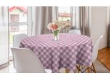 Abakuhaus Geometria Astratta Tovaglia Rotonda, Punti Casuali Semi, Tovaglia Circolare Copertura Per Sala Da Pranzo Decorazione Cucina, 150 Cm, Rosa Baby Grigio Carbone