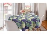 Abakuhaus Tovaglia Rotonda Astratta, Spirale Geometrica Antica, Tovaglia Circolare Per Sala Da Pranzo, Decorazione Per Cucina, 150 Cm, Verde Indaco
